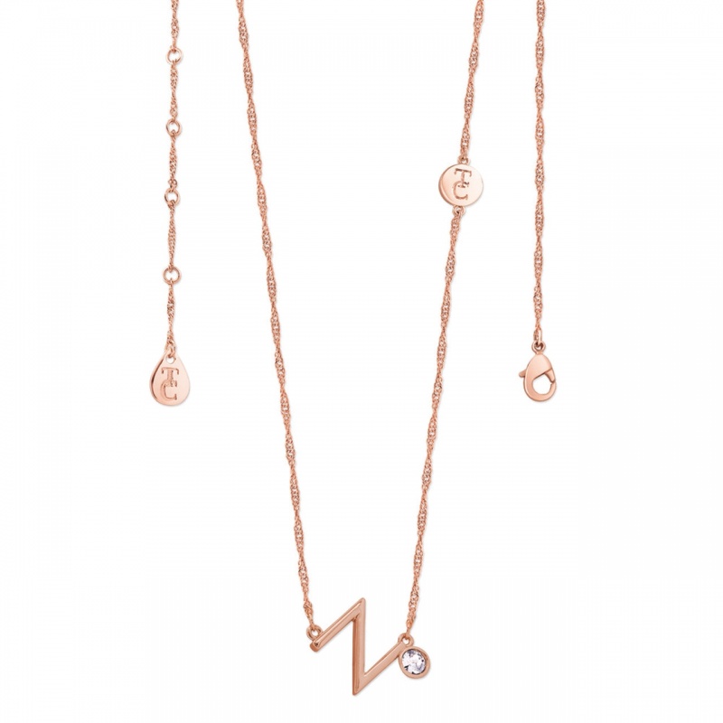 Tipperary Crystal Letter 'N' Pendant Rose Gold